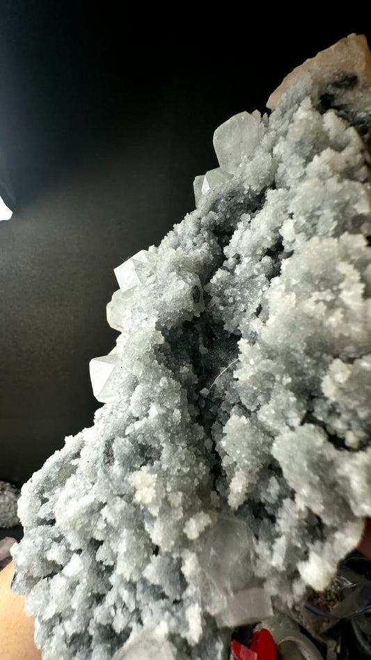 Cubic Apophyllite with Stilbite on Chalcedony, India - photo 2