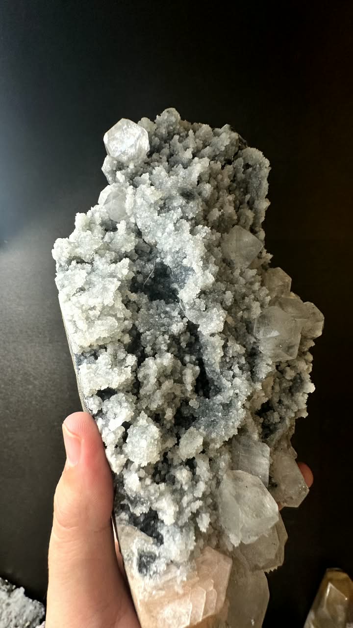 Cubic Apophyllite with Stilbite on Chalcedony, India - photo 7