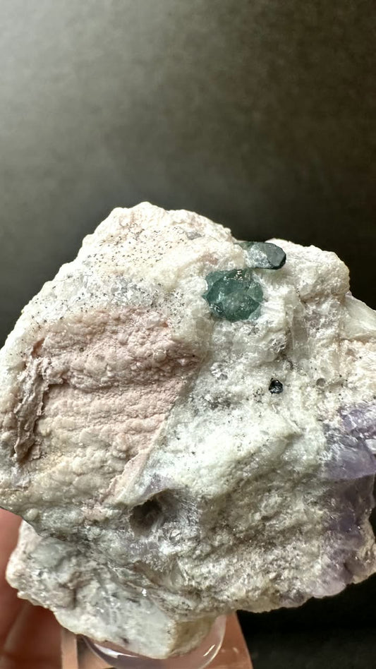 Purple Apatite with Blue Tourmaline - photo 2