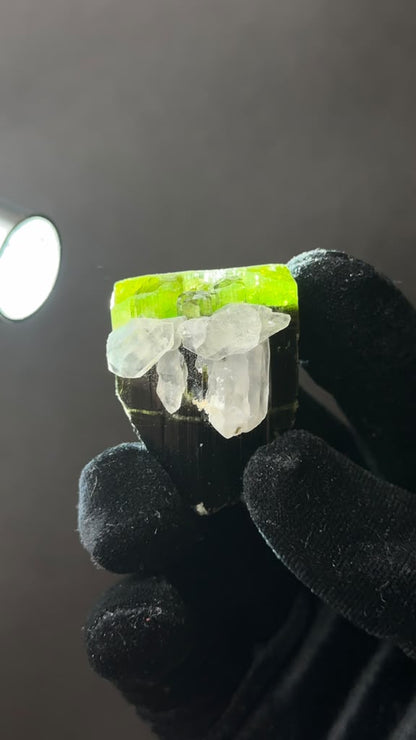 Green Tourmaline with Quartz, Heat Treated - photo 3