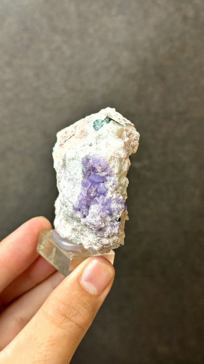 Purple Apatite with Blue Tourmaline - photo 3