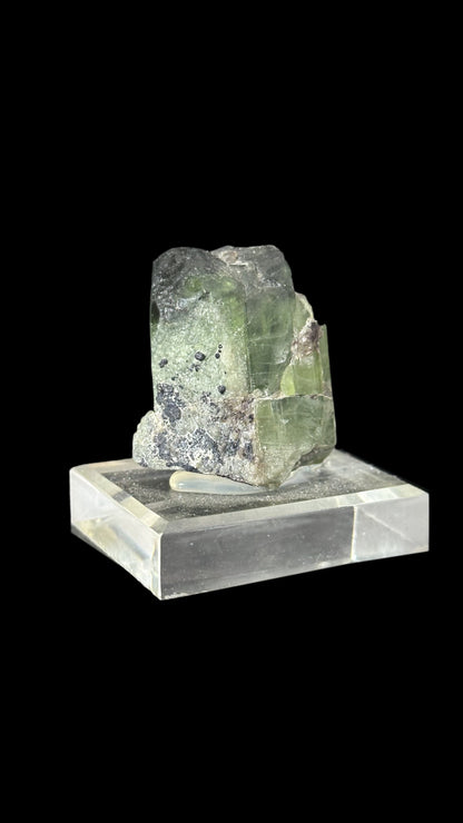 Peridot Crystal with Rutile and Magnetite Specimen