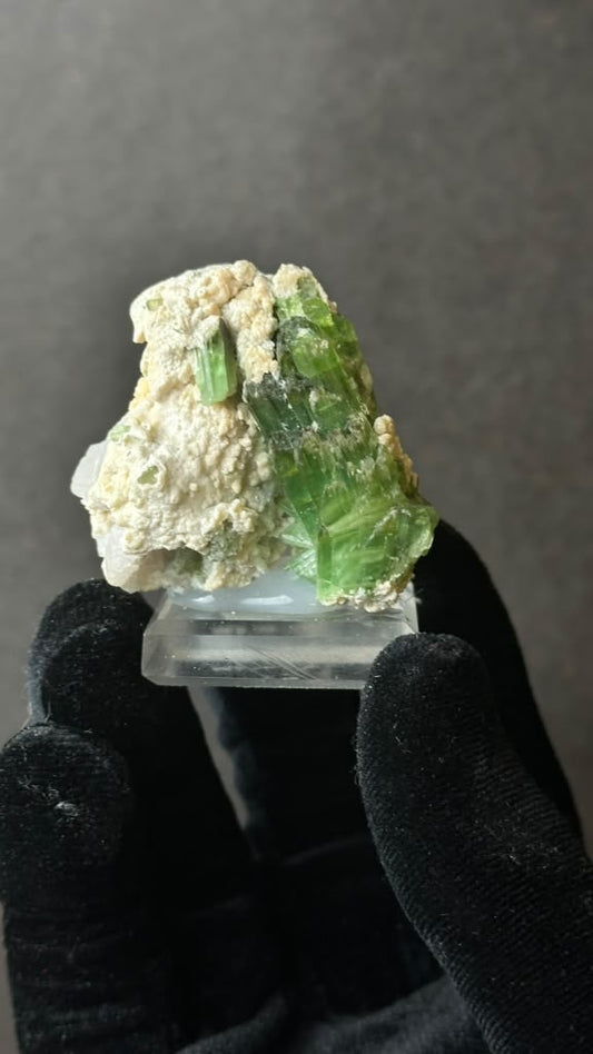 Bent Green Tourmaline on Matrix, Paprok - photo 2