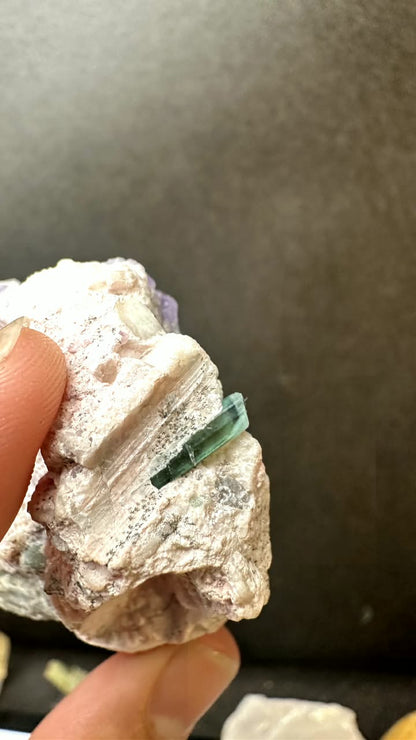 Purple Apatite with Blue Tourmaline - photo 4