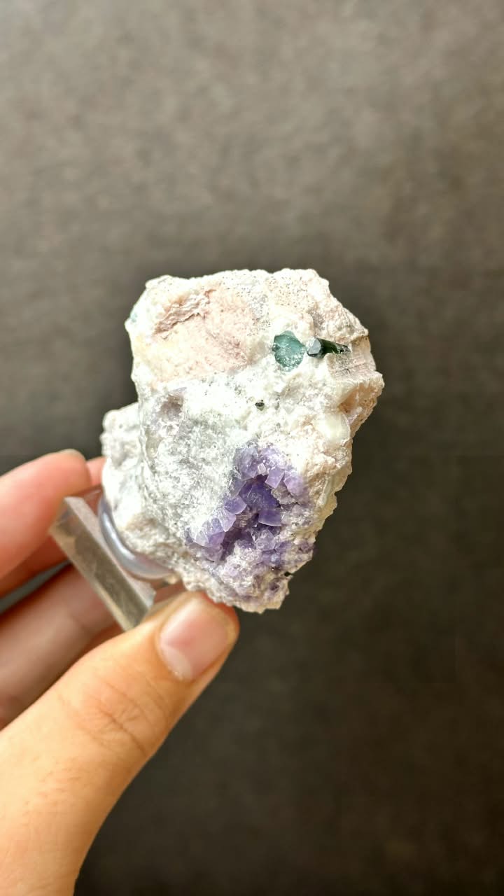 Purple Apatite with Blue Tourmaline - photo 5