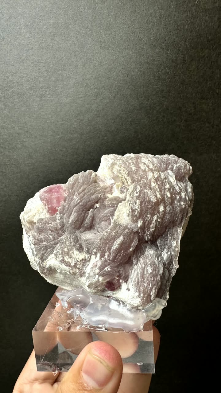 Pink Tourmaline on Lepidolite Matrix - photo 4
