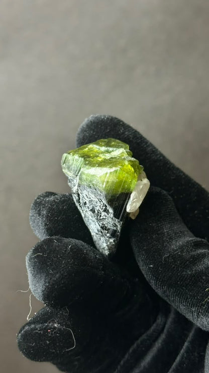 Green Tourmaline with Quartz, Heat Treated - photo 5