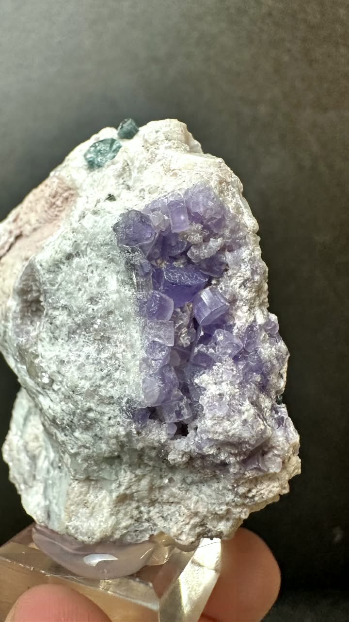 Purple Apatite with Blue Tourmaline - photo 1