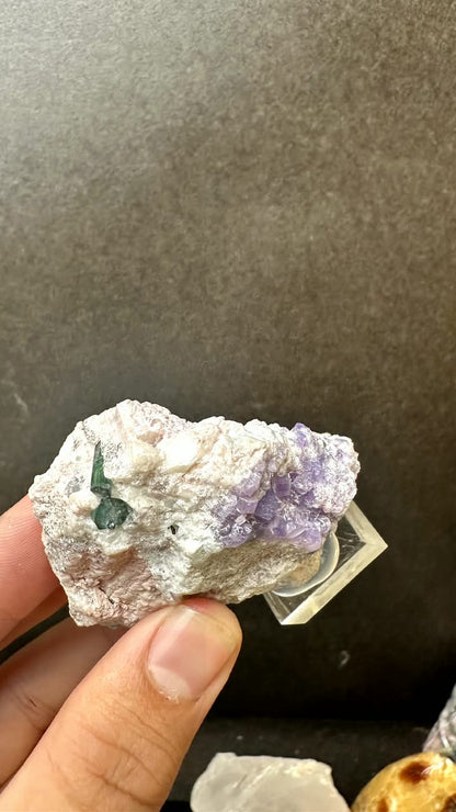 Purple Apatite with Blue Tourmaline - photo 6
