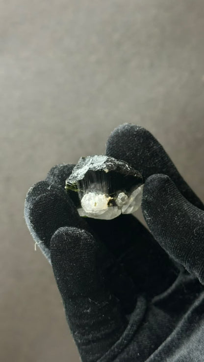 Green Tourmaline with Quartz, Heat Treated - photo 6