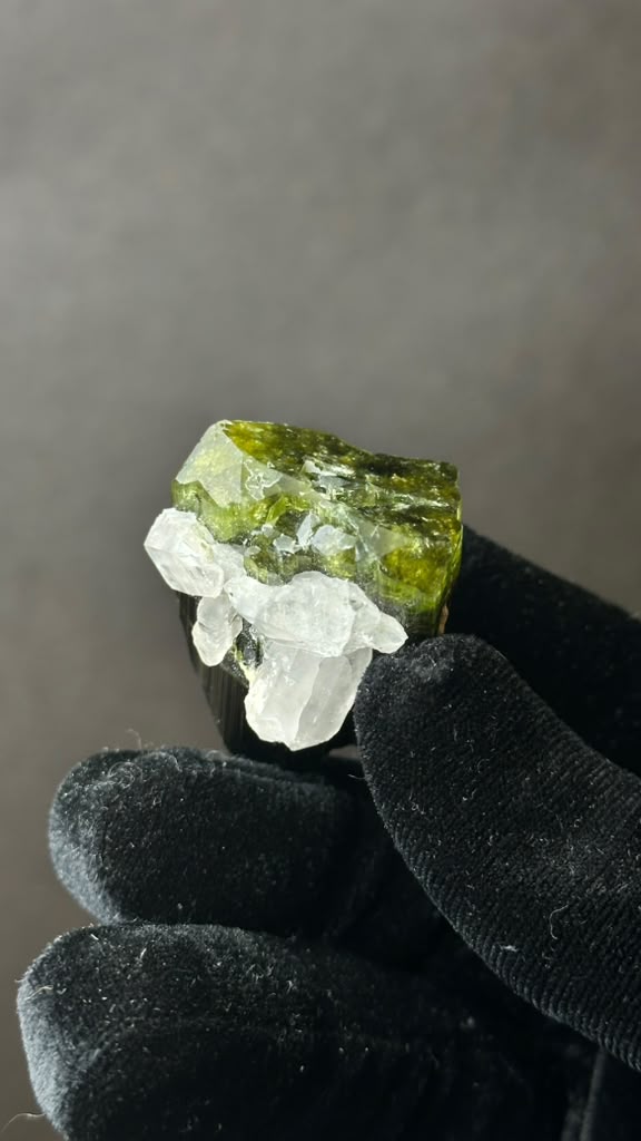 Green Tourmaline with Quartz, Heat Treated - photo 8