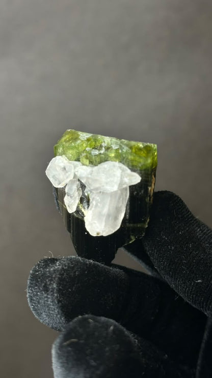 Green Tourmaline with Quartz, Heat Treated - photo 9