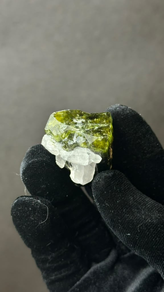 Green Tourmaline with Quartz, Heat Treated - photo 12