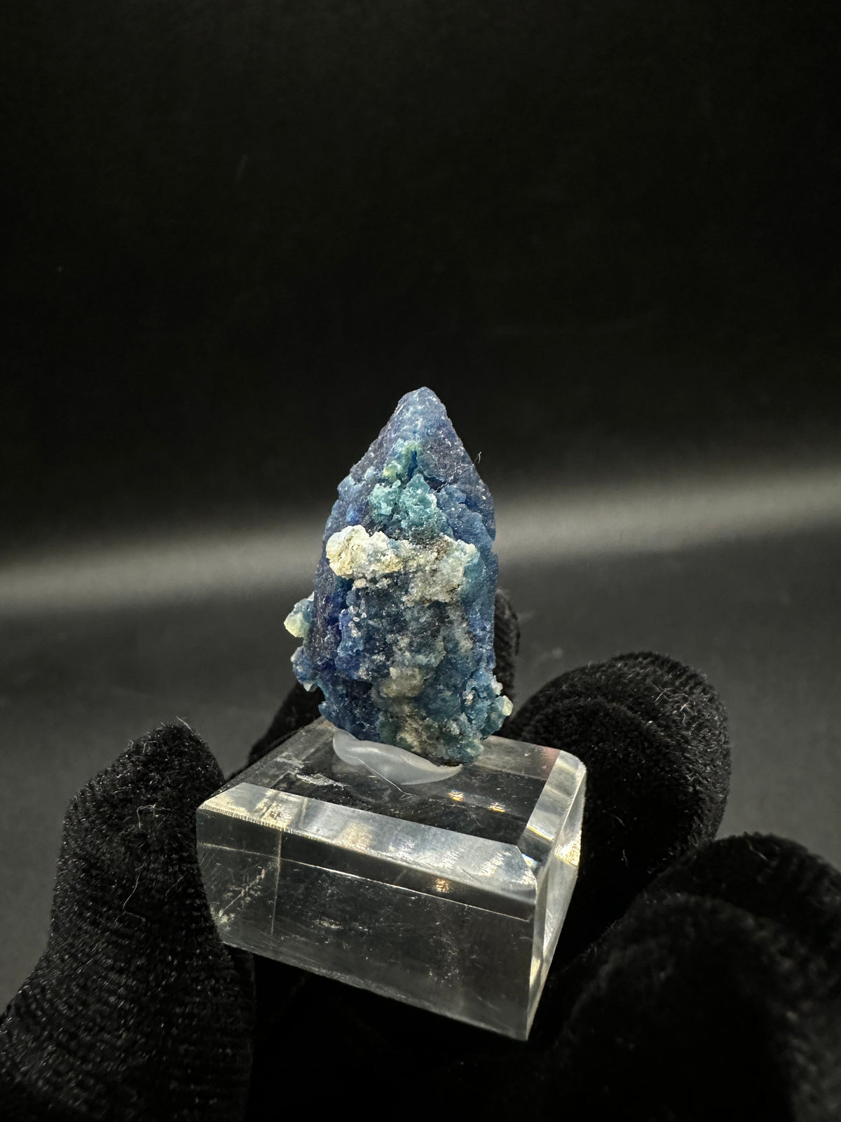 Fully terminated deep blue indigo Afghanite crystal from Sar-e-Sang, Afghanistan