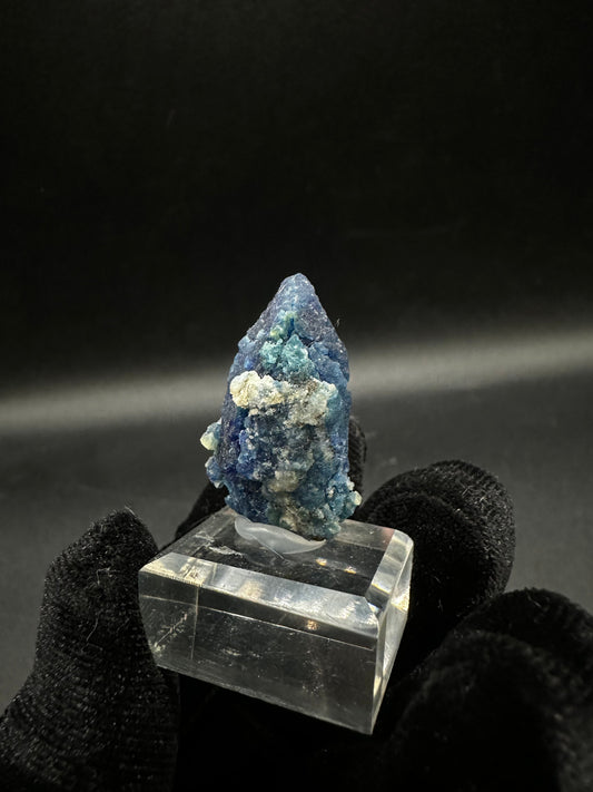Fully terminated deep blue indigo Afghanite crystal from Sar-e-Sang, Afghanistan