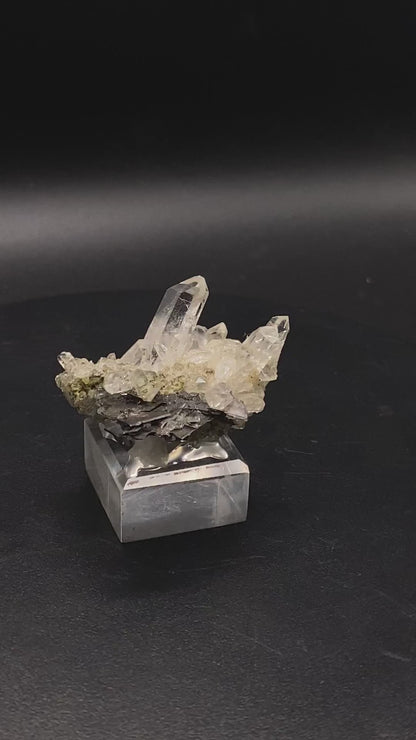 Quartz with Brookite, Natural Clear Crystal Cluster Specimen