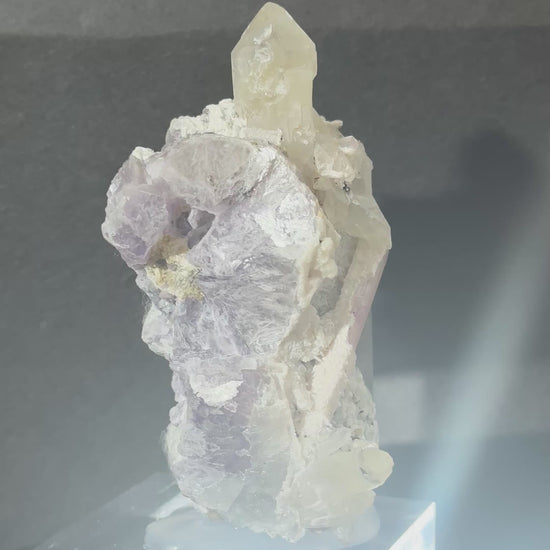 Pink Tourmaline on Lepidolite with Smoky Quartz – Afghanistan, view 10