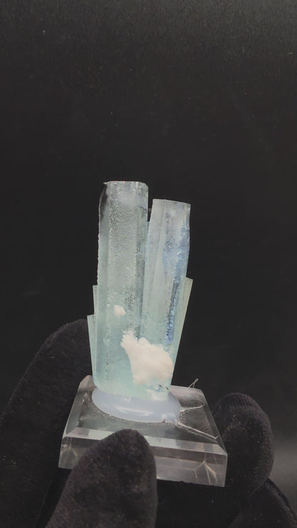 Two-Tone Aquamarine and black tourmaline