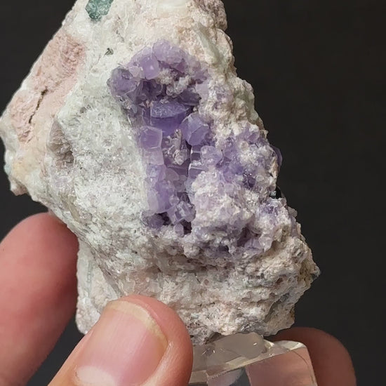 Purple Apatite with Blue Tourmaline, view 8