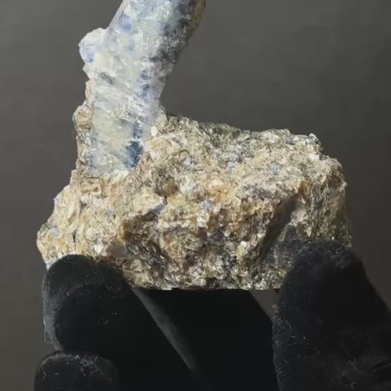 Blue Sapphire Crystal on Mica Matrix, view 9