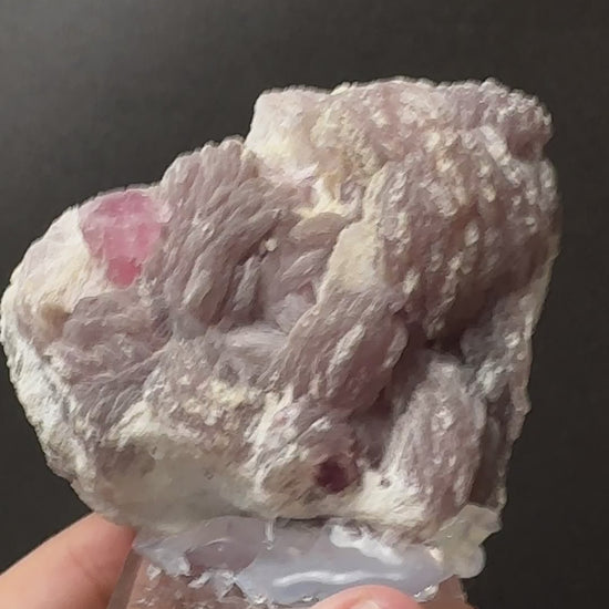 Pink Tourmaline on Lepidolite Matrix, view 11
