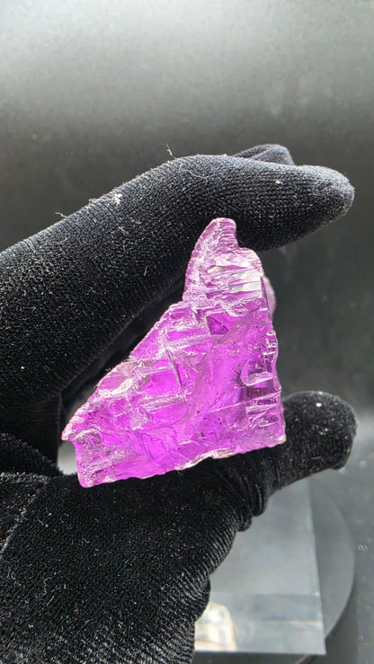 Large Loop-Clean Gemmy Kunzite Crystal — Deep Violet Pink Magenta AAA Collector Gem Specimen