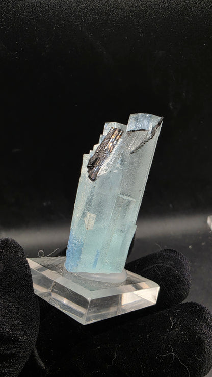 Two-Tone Aquamarine and black tourmaline