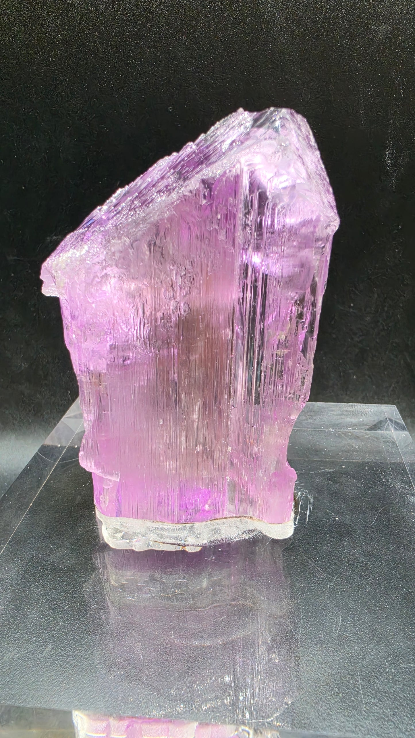 Large Loop-Clean Gemmy Kunzite Crystal — Deep Violet Pink Magenta AAA Collector Gem Specimen