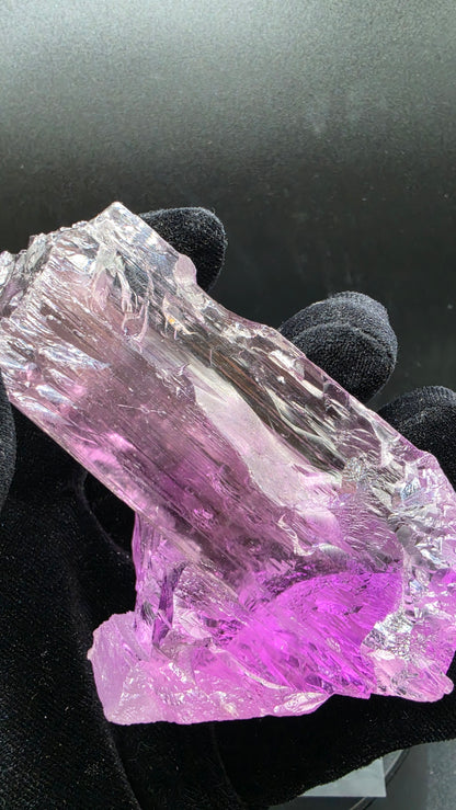 Large Loop-Clean Gemmy Kunzite Crystal — Deep Violet Pink Magenta AAA Collector Gem Specimen
