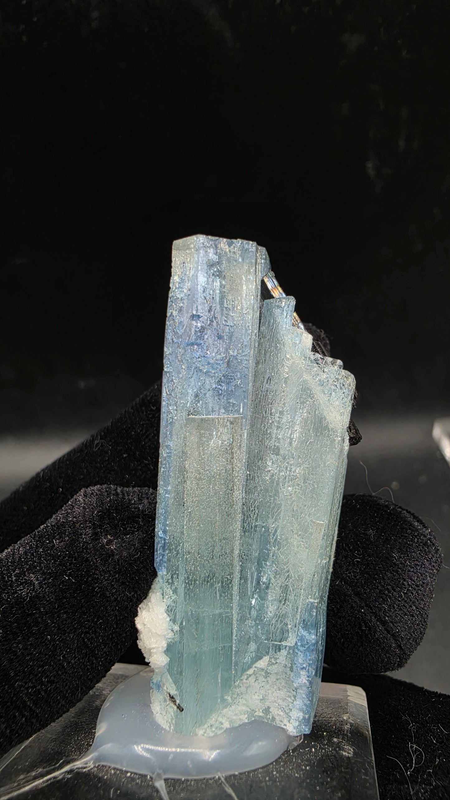 Two-Tone Aquamarine and black tourmaline