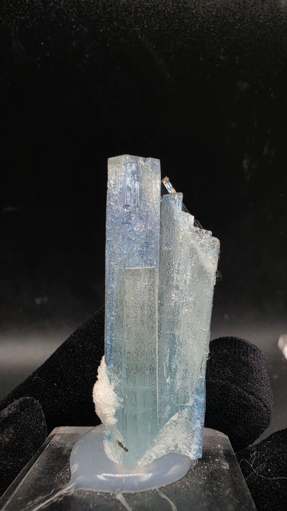 Two-Tone Aquamarine and black tourmaline